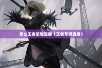 怎么王者荣耀直播（王者怎样直播）