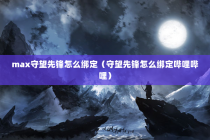 max守望先锋怎么绑定（守望先锋怎么绑定哔哩哔哩）