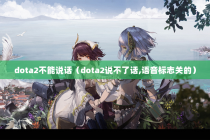 dota2不能说话（dota2说不了话,语音标志关的）