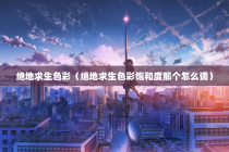 绝地求生色彩（绝地求生色彩饱和度那个怎么调）