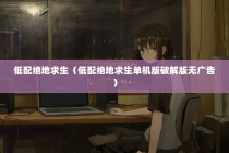 低配绝地求生（低配绝地求生单机版破解版无广告）